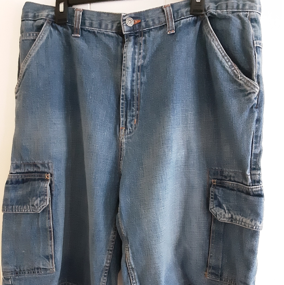 Casual Blue Denim Cargo Shorts